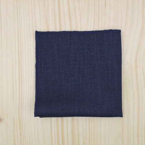 Linen Blue Navy Pocket Handkerchief